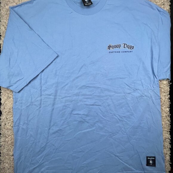 VINTAGE Snoop Dog Clothing Shirt Men 2XL Hip Hop Y2K Blue Short Sleeve Cotton - Picture 2 of 8
